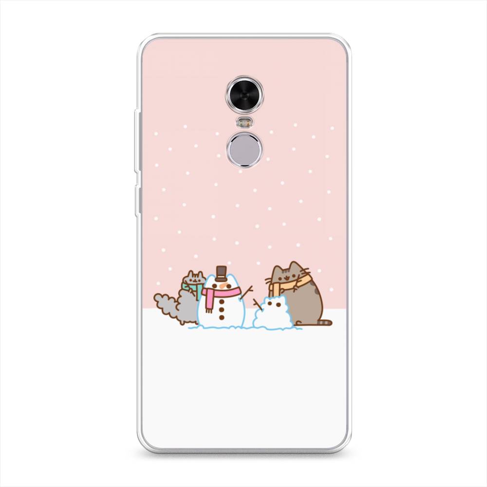 

Чехол на Xiaomi Redmi Note 4 "Котики в снегу", Розовый;белый;серый, 31850-5