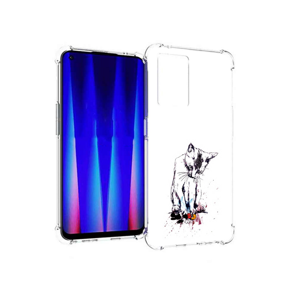 

Чехол MyPads Tocco для OnePlus Nord CE 5G кот и микки, Прозрачный, Tocco