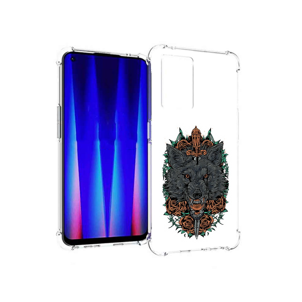 

Чехол MyPads Tocco для OnePlus Nord CE 5G красивый злой волк, Прозрачный, Tocco