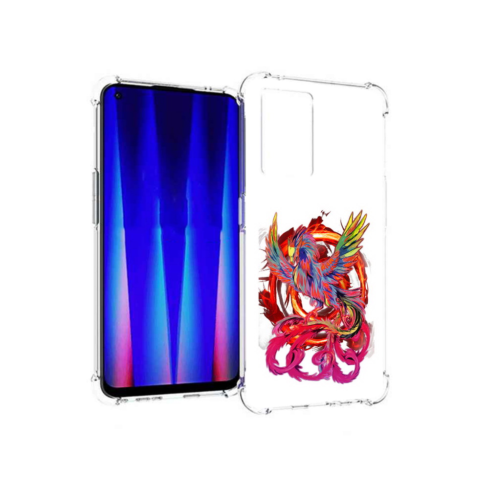 

Чехол MyPads Tocco для OnePlus Nord CE 5G красочный феникс, Прозрачный, Tocco
