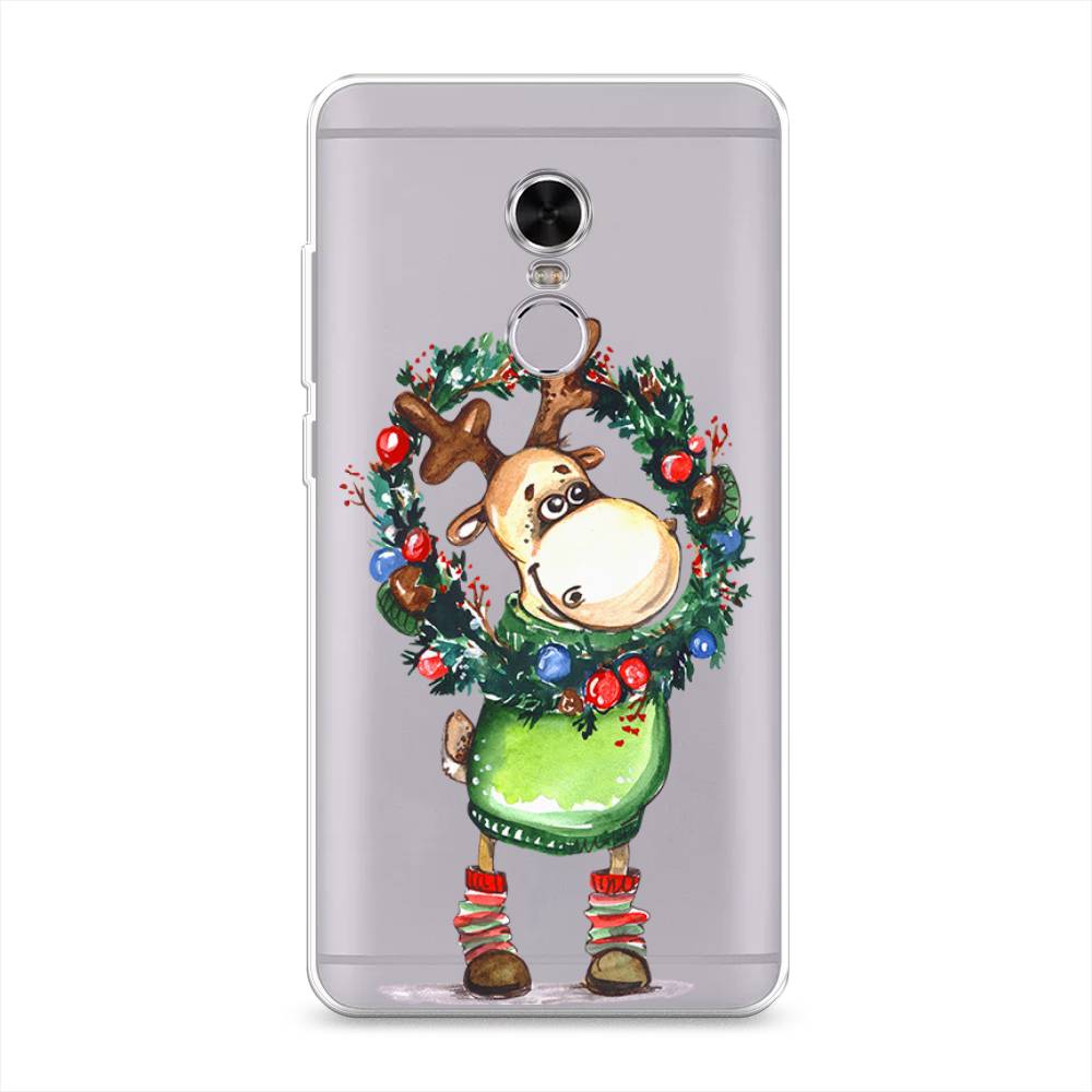 

Чехол на Xiaomi Redmi Note 4 "Олень с новогодним венком", 31850-4