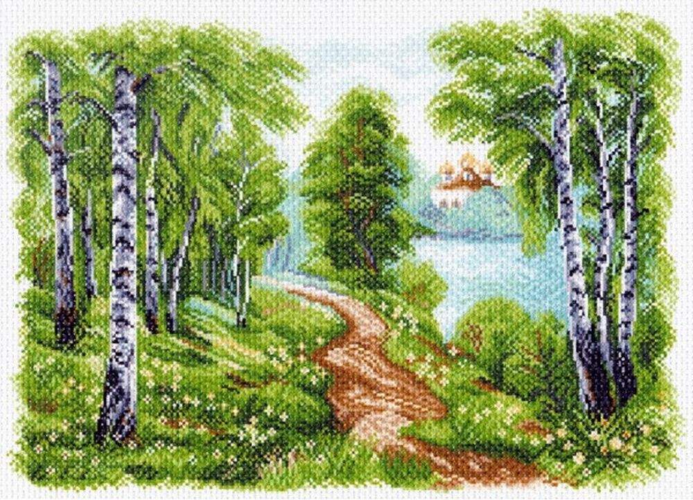 

Рисунок на канве Матренин Посад Храм у озера 1513