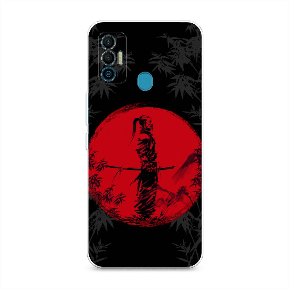 

Чехол для Tecno Spark 7 "Самурай на красном фоне", Черный;красный;серый, 301050-4