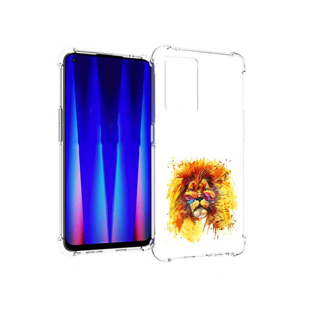 

Чехол MyPads Tocco для OnePlus Nord CE 5G лев в очках, Прозрачный, Tocco