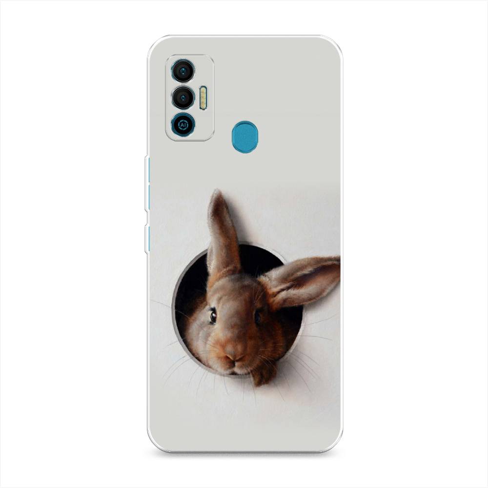 

Чехол для Tecno Spark 7 "Любопытный кролик", Серый;коричневый, 301050-1
