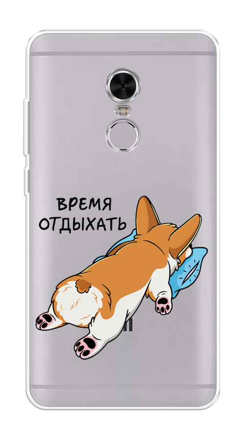 

Чехол на Xiaomi Redmi Note 4 "Корги отдыхает", Черный;коричневый;голубой, 31850-1