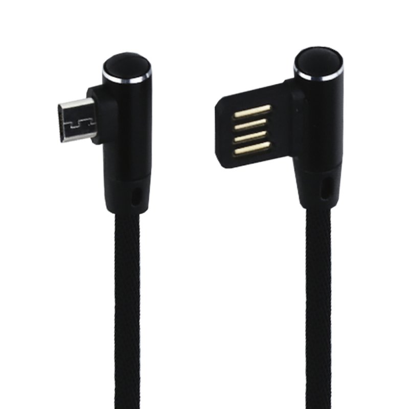 USB кабель LP Micro USB оплетка Т-порт 1м. (черный/европакет)