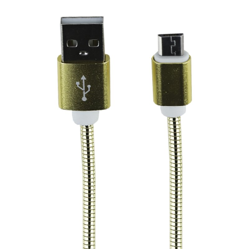 USB кабель LP Micro USB Металлическая оплетка 1м. (золотой/европакет)
