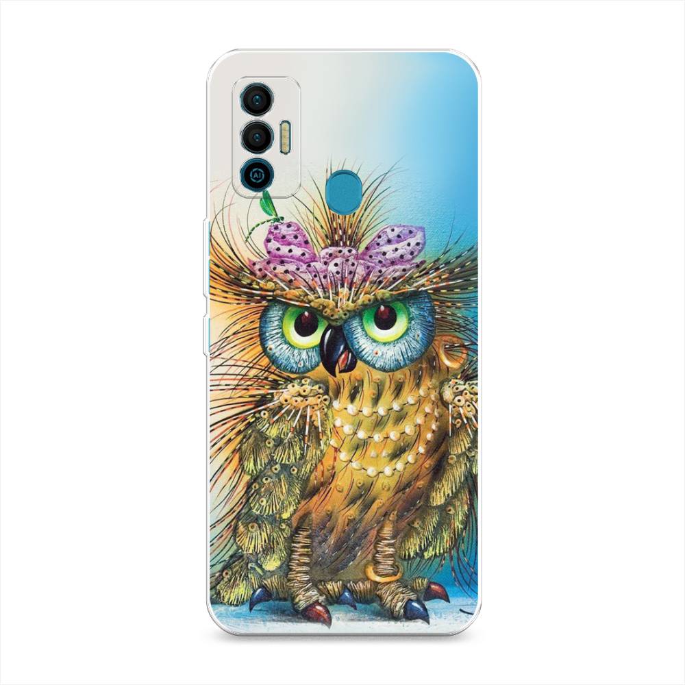 

Чехол для Tecno Spark 7 "Модная сова", Коричневый;голубой, 301050-1