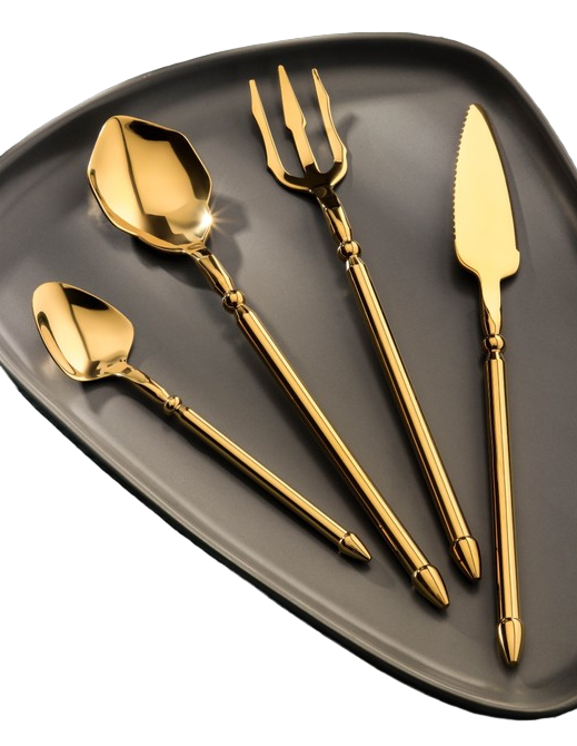 

Набор столовых приборов ТероПром цвет золотой 4 предмета, 7362504