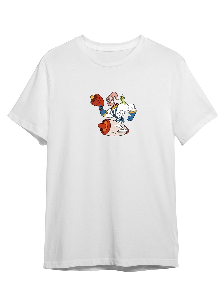 

Футболка унисекс СувенирShop Червяк Джим / Earthworm Jim 5 белая 3XL (56-58), Белый, Компьютерная игра "Червяк Джим / Earthworm Jim" 5