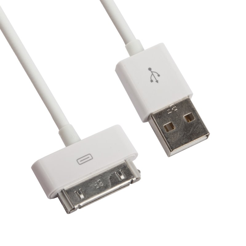 фото Usb кабель lp для apple iphone/ipad 30 pin (белый/коробка) liberty project