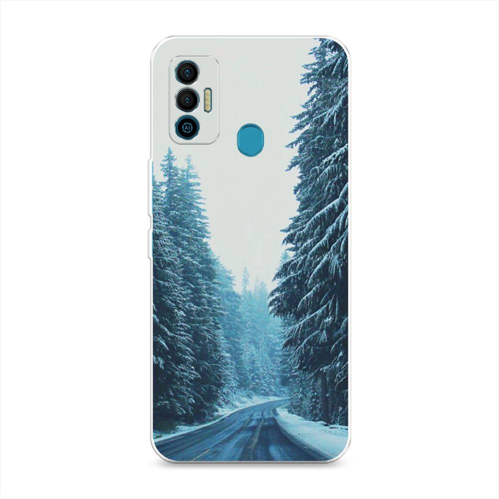 

Чехол для Tecno Spark 7 "Зима 9", Бежевый;голубой;черный, 301050-2