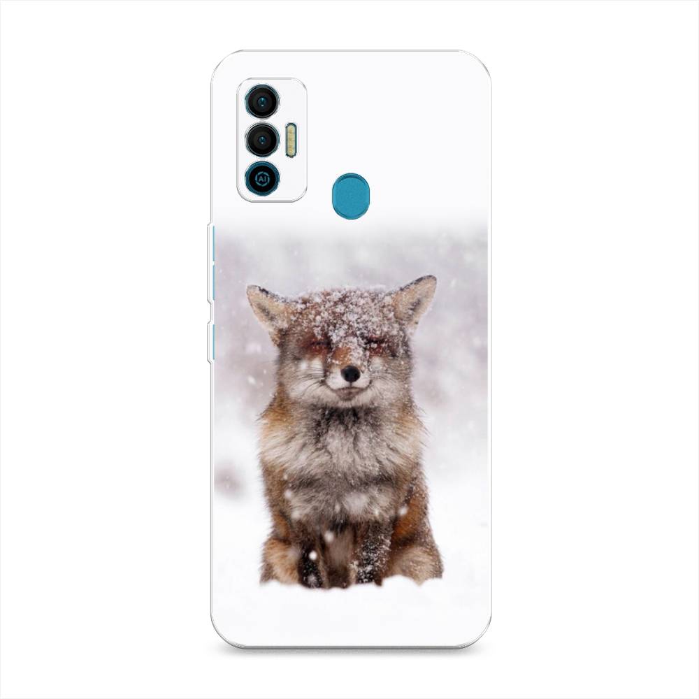 

Чехол для Tecno Spark 7 "Зимняя лиса", Белый;серый;коричневый, 301050-1