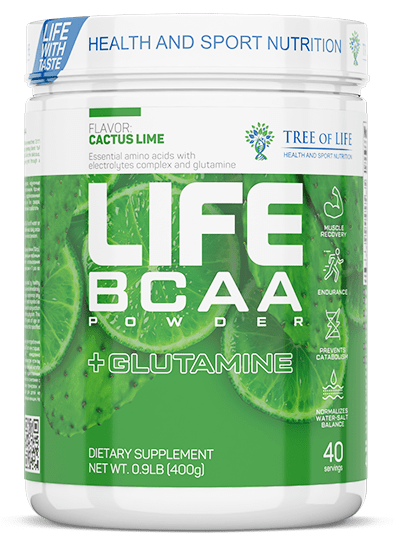 фото Аминокислоты tree of life life bcaa+glutamine 400 г cactus-lime