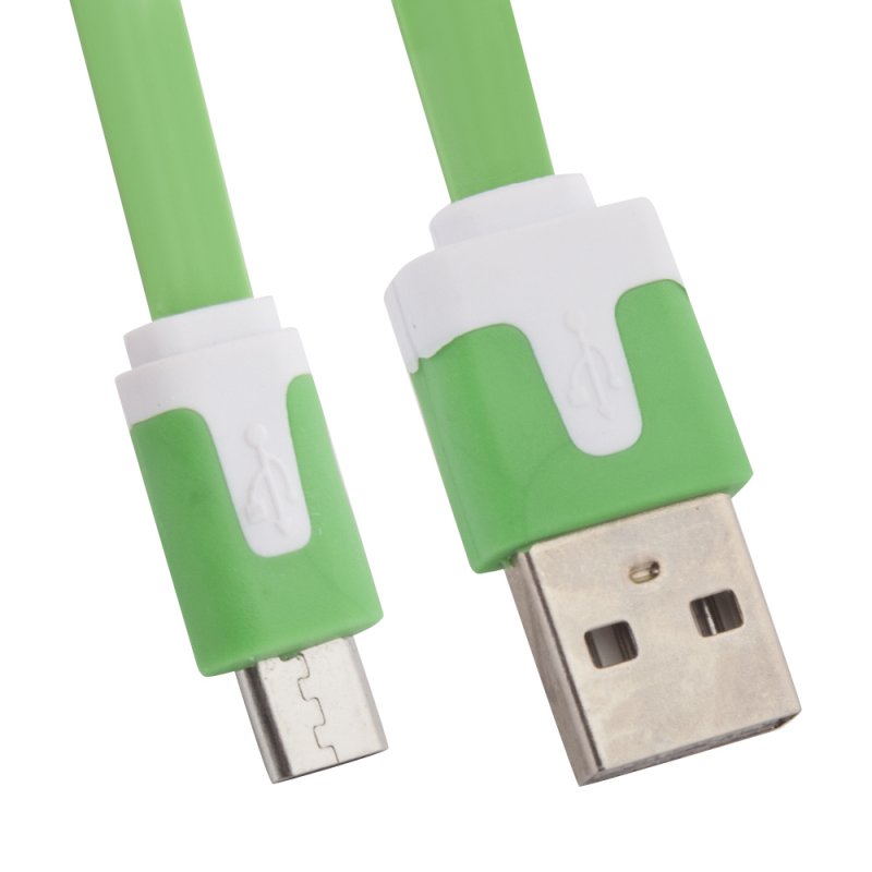 USB кабель LP Micro USB плоский узкий (зеленый/европакет)
