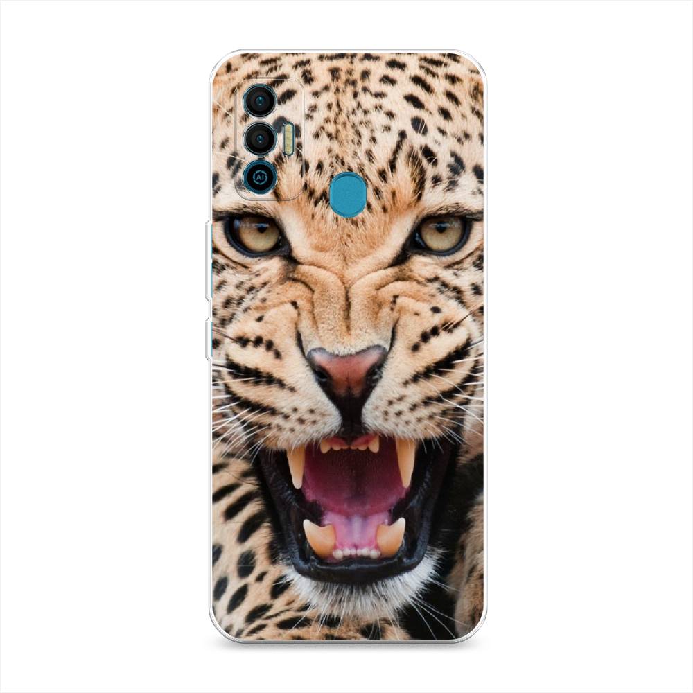 

Чехол для Tecno Spark 7 "Леопард 3d", Бежевый;черный, 301050-6