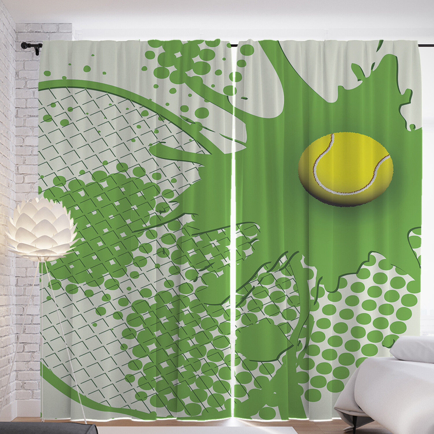 

Шторы с фотопечатью JoyArty "Элементы ракетки" из сатена, 290х265 см, Элементы ракетки