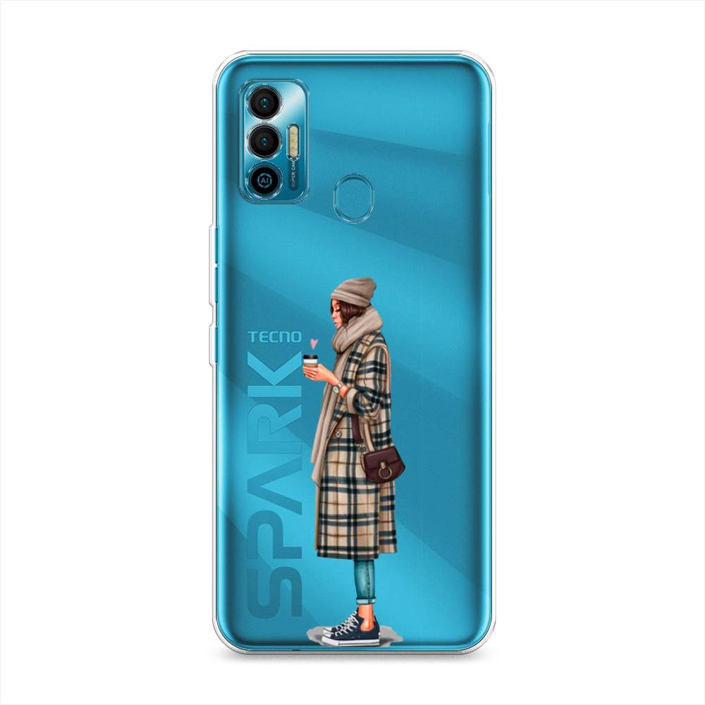 

Чехол для Tecno Spark 7 "Утренний кофе", Коричневый;бежевый, 301050-6
