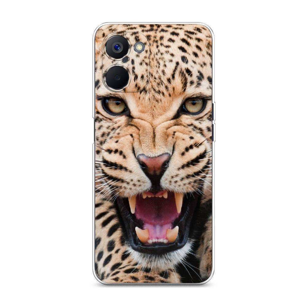 

Чехол на Realme V20 "Леопард 3d", Бежевый;черный, 2512950-6