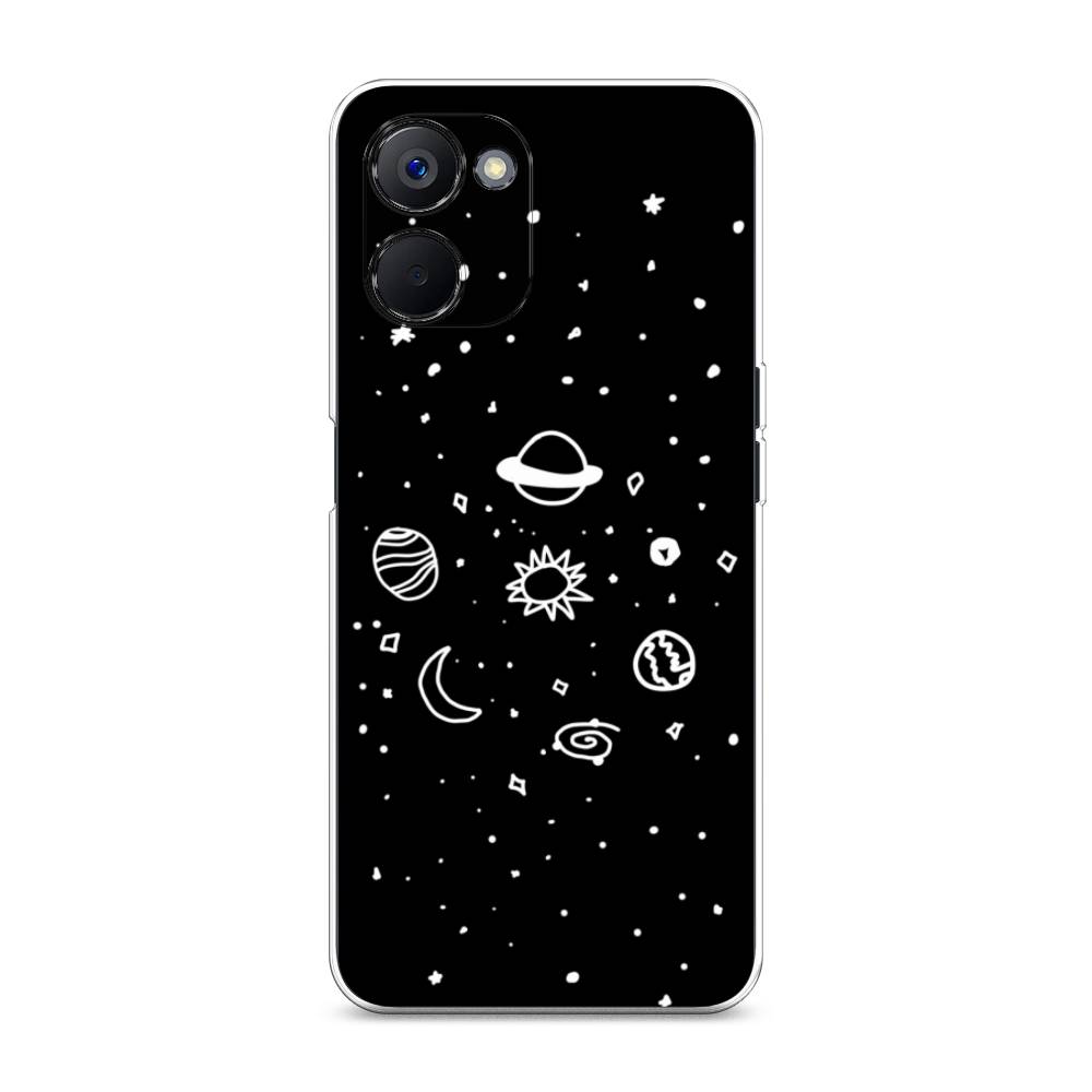 

Чехол на Realme V20 "Дудл солнечной системы", Бежевый;серый, 2512950-2