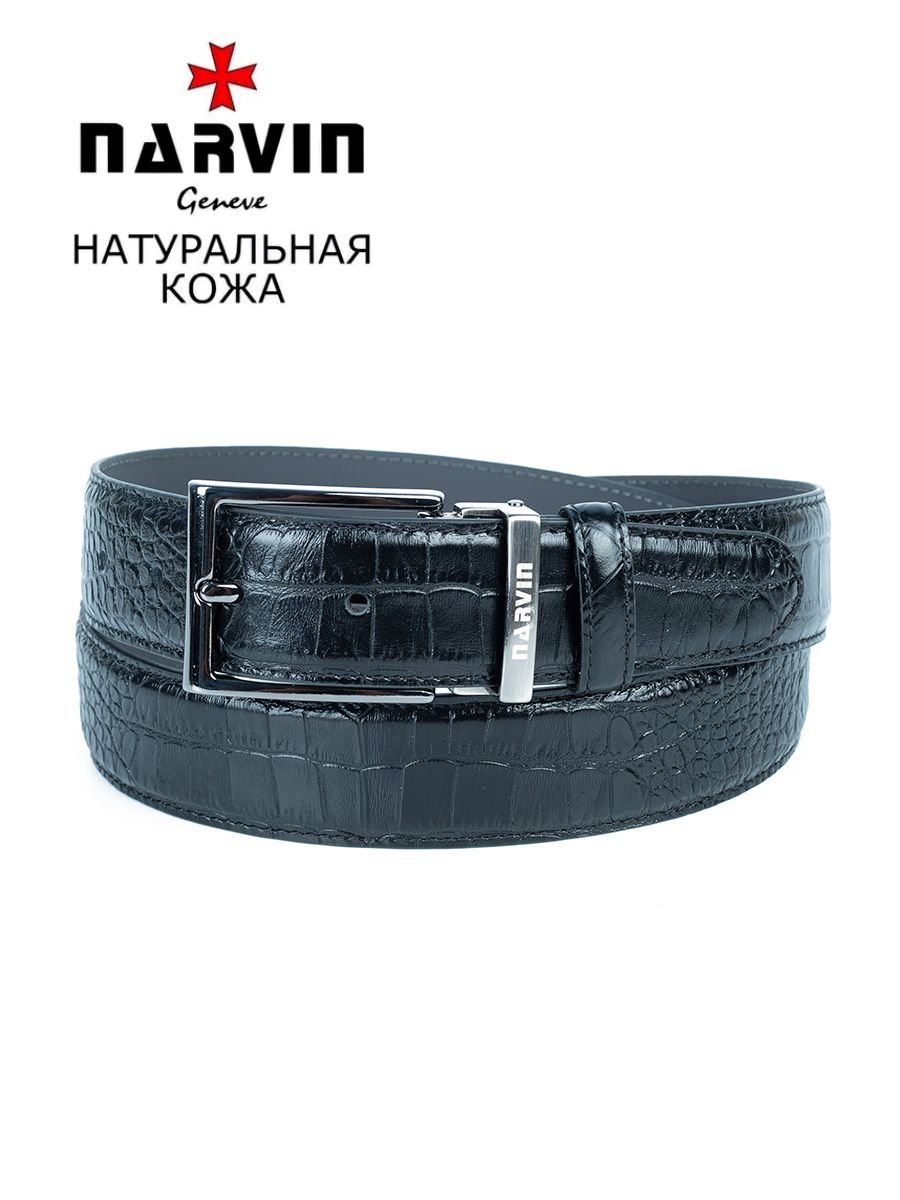 

Ремень мужской Narvin 31084 aligro black, 125 см, Черный, 31084