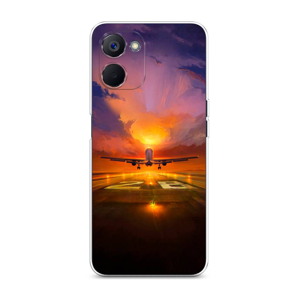 

Чехол на Realme V20 "Самолет на посадке", Оранжевый;синий, 2512950-6