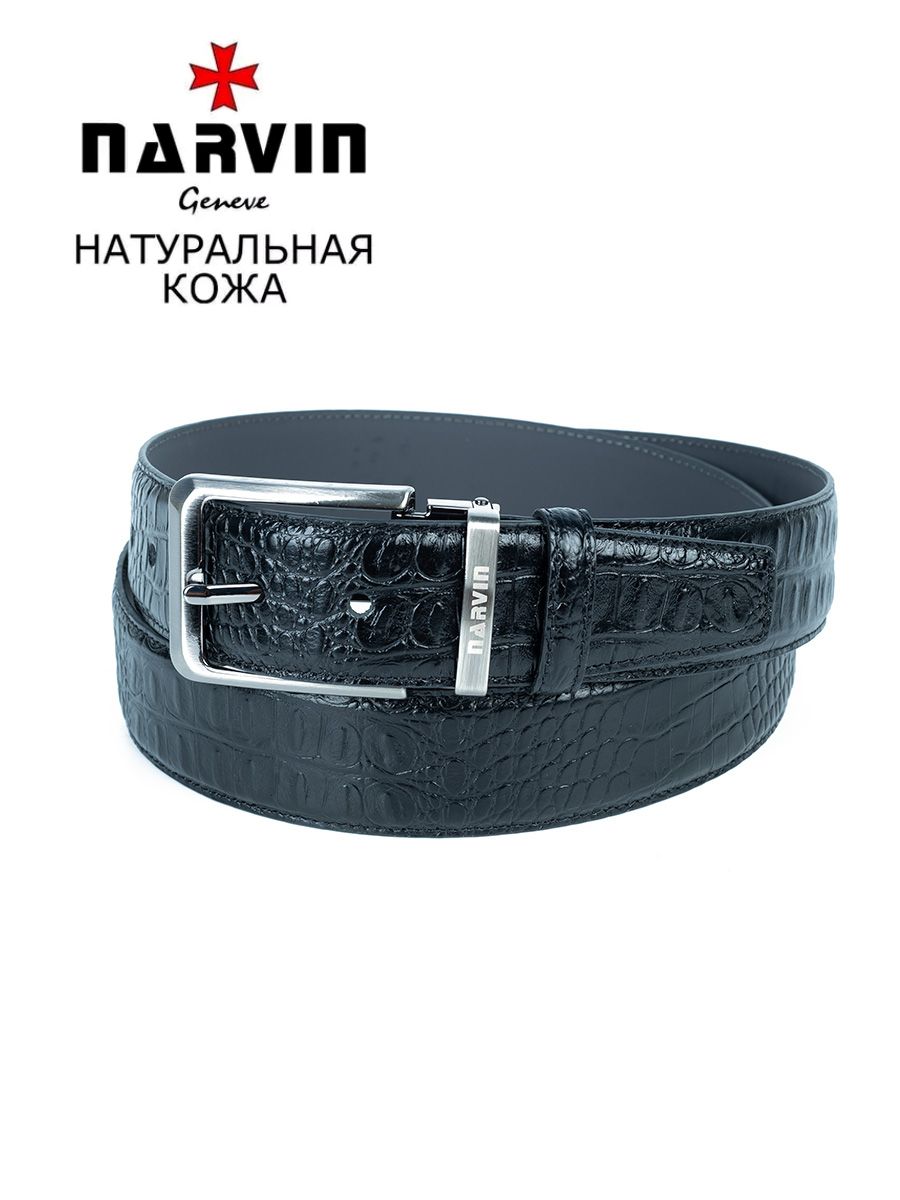 

Ремень мужской Narvin 34058 bambino black, 130 см, Черный, 34058