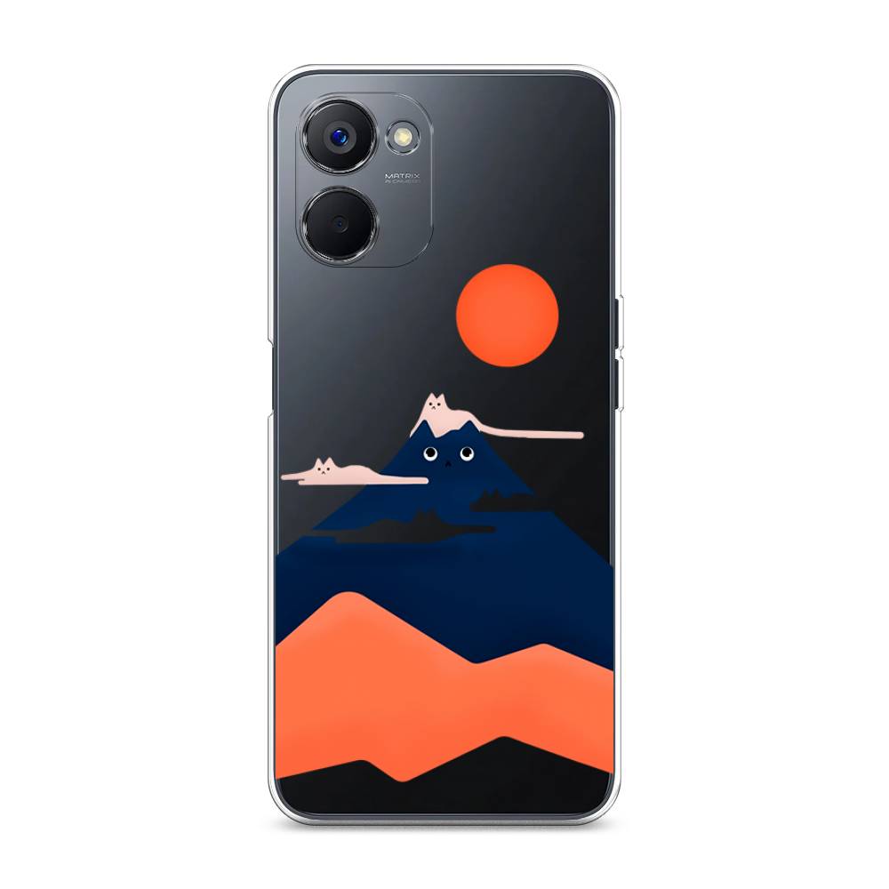 

Чехол на Realme V20 "Кот-гора", Черный;оранжевый, 2512950-4