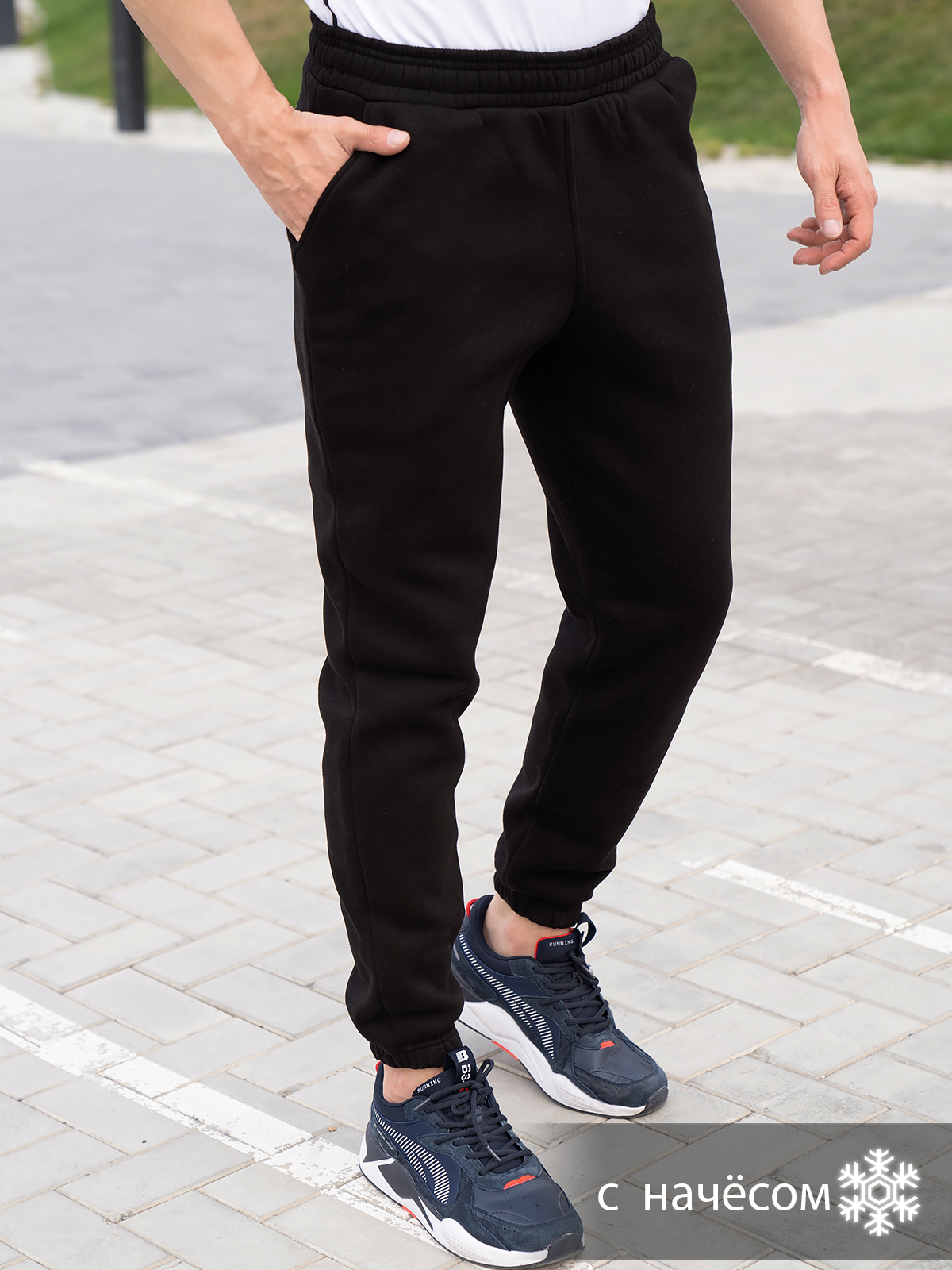 

Спортивные брюки мужские CROSSSPORT БмУф-060Е черные 46 RU, Черный, БмУф-060Е