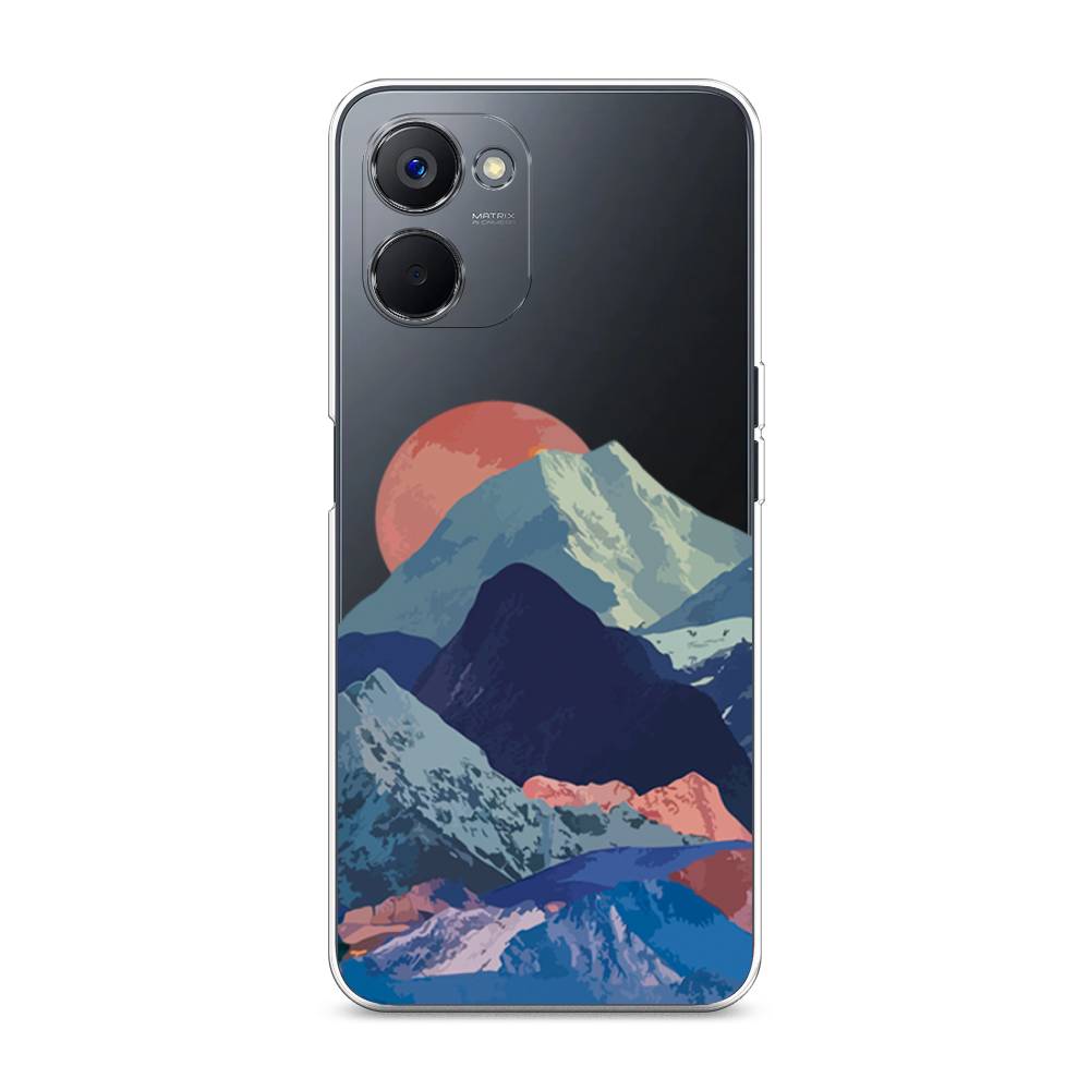 

Чехол на Realme V20 "Закат в снежных горах", Красный;серый;голубой, 2512950-2