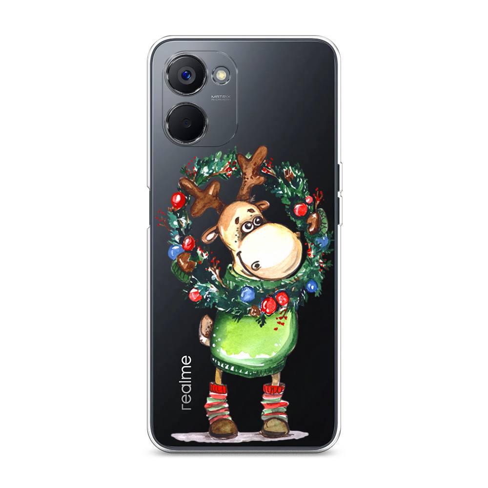 

Чехол на Realme V20 "Олень с новогодним венком", 2512950-4
