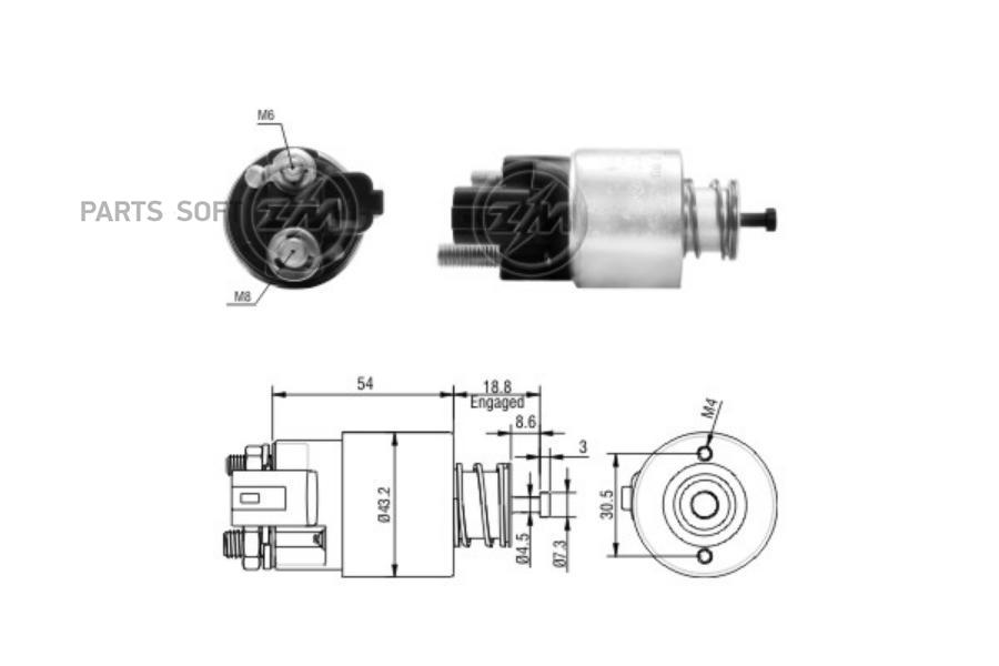 

Реле втягивающее KIA CEED 06-12 ZM391 ,бренд ERA - ZM