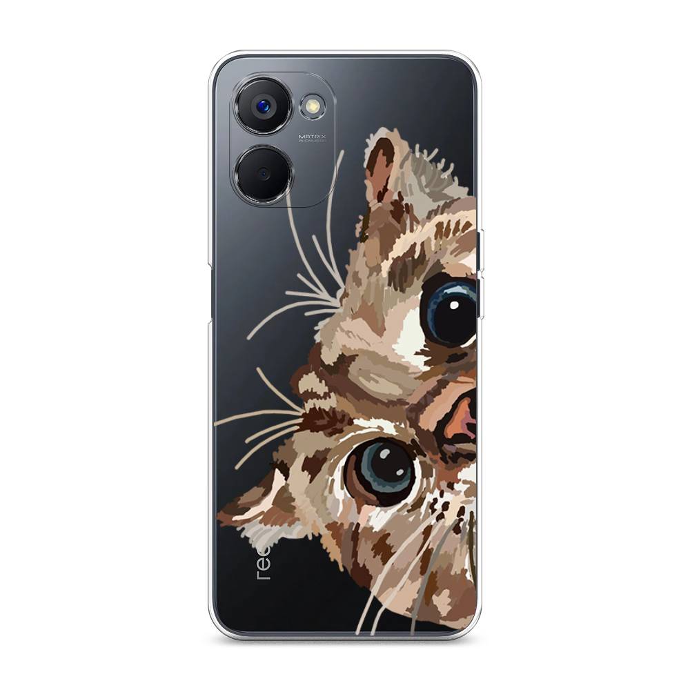 

Чехол на Realme V20 "Любопытный кот", Коричневый;синий;черный, 2512950-1