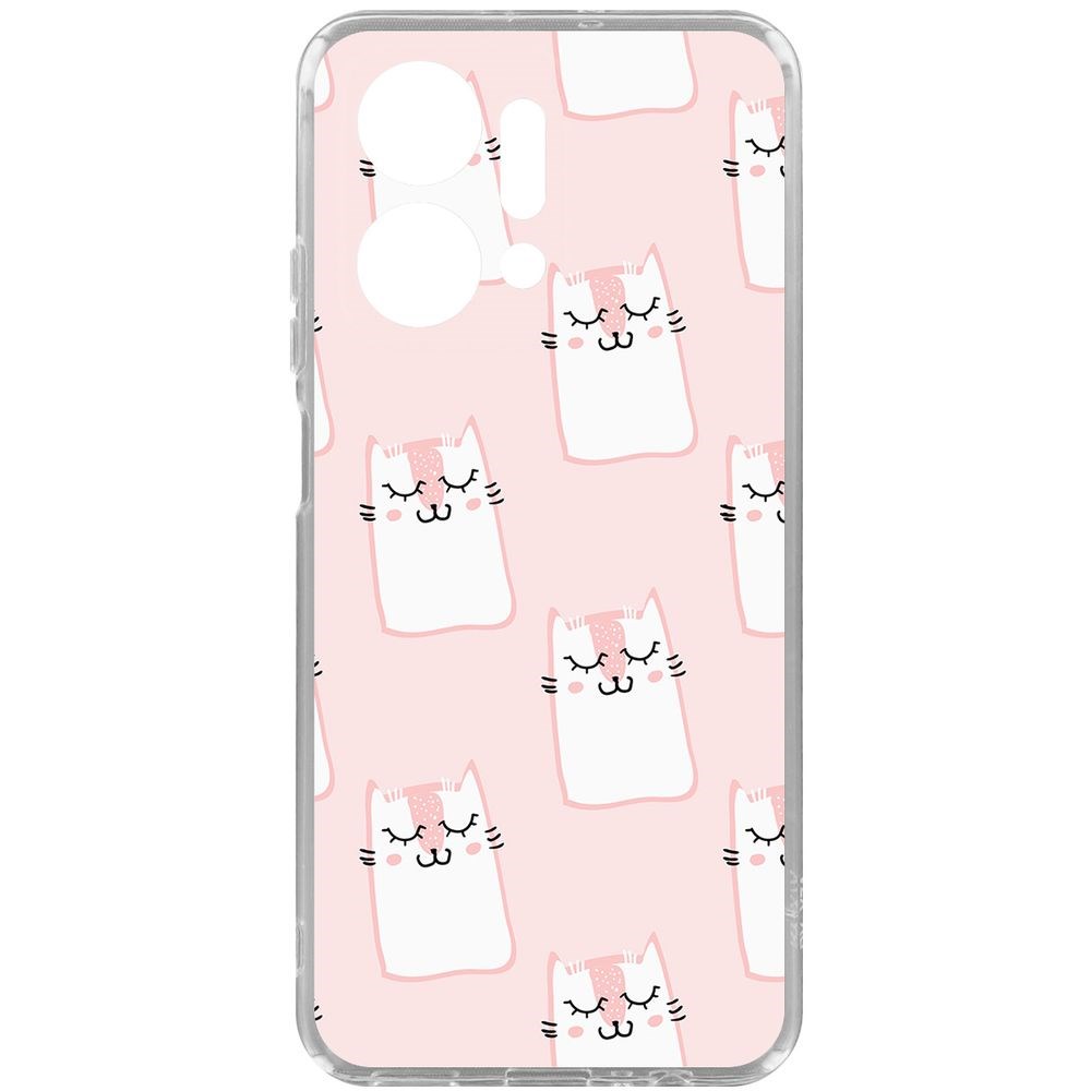 

Чехол-накладка Krutoff Clear Case Котики паттерн для Honor X7a Plus, Прозрачный