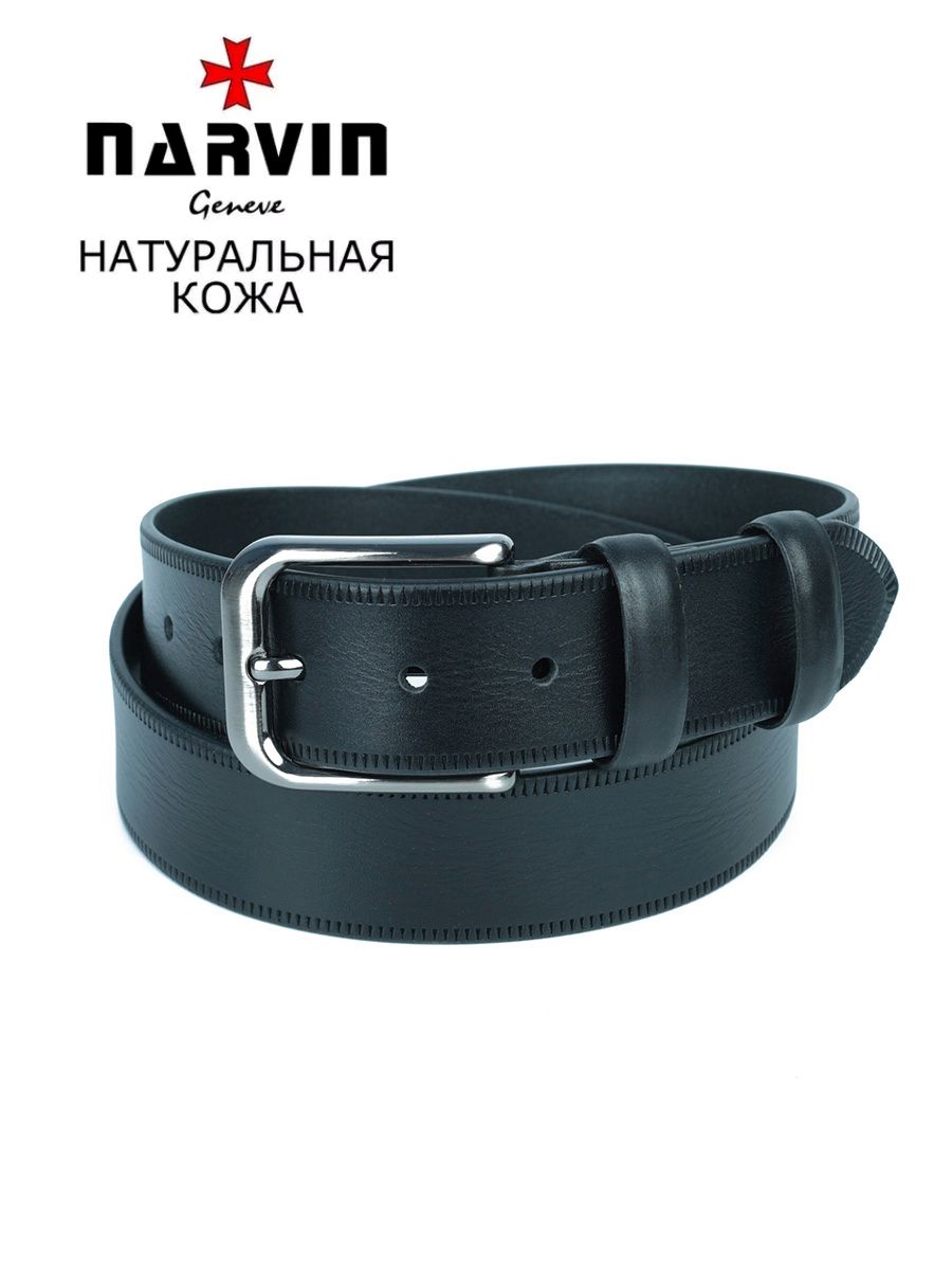 

Ремень мужской Narvin 34059 polo black, 115 см, Черный, 34059