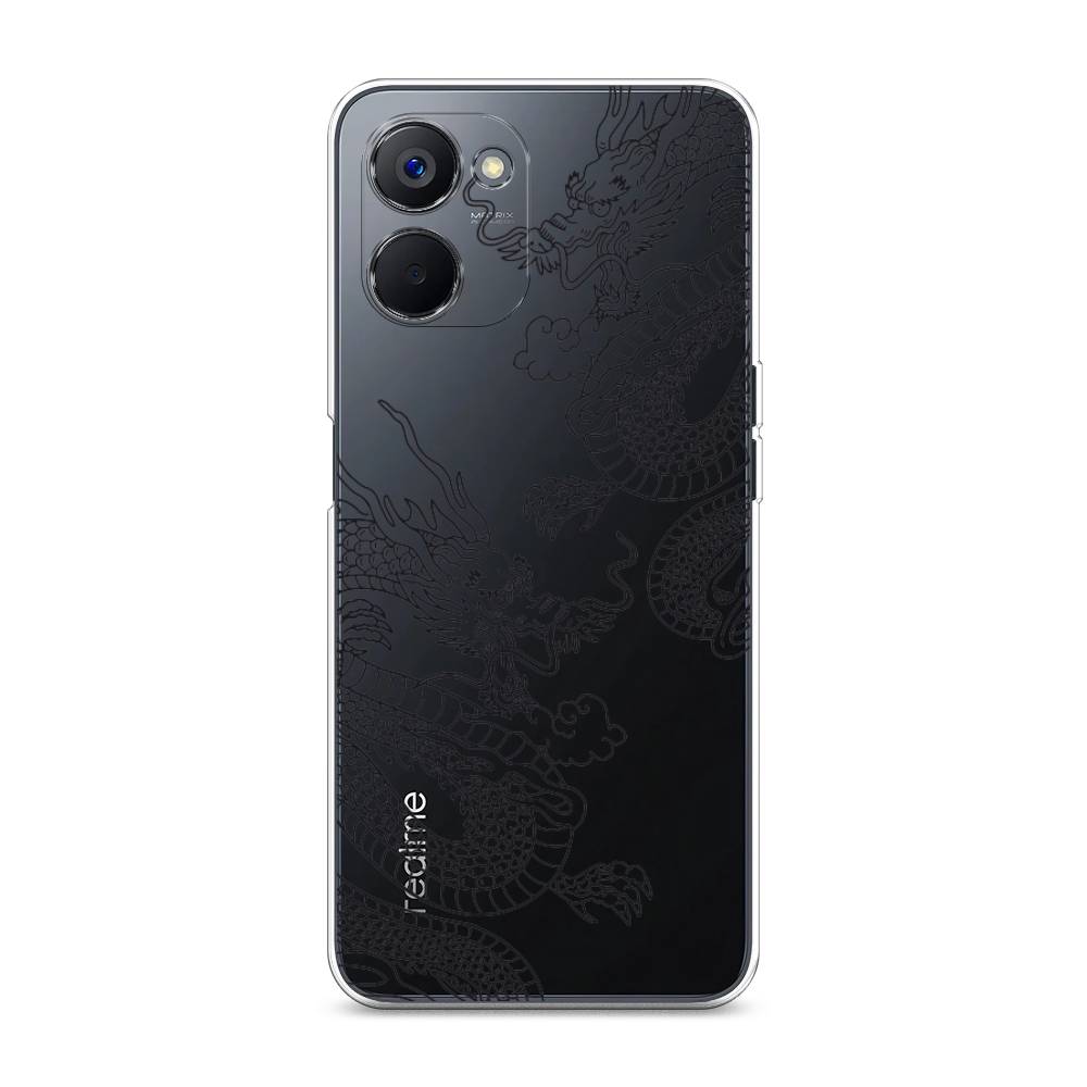 

Чехол на Realme V20 "Два китайских дракона", Серый;черный, 2512950-1