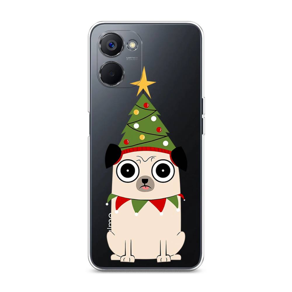 

Чехол на Realme V20 "Собачка с ёлочкой", Бежевый;красный;зеленый, 2512950-1