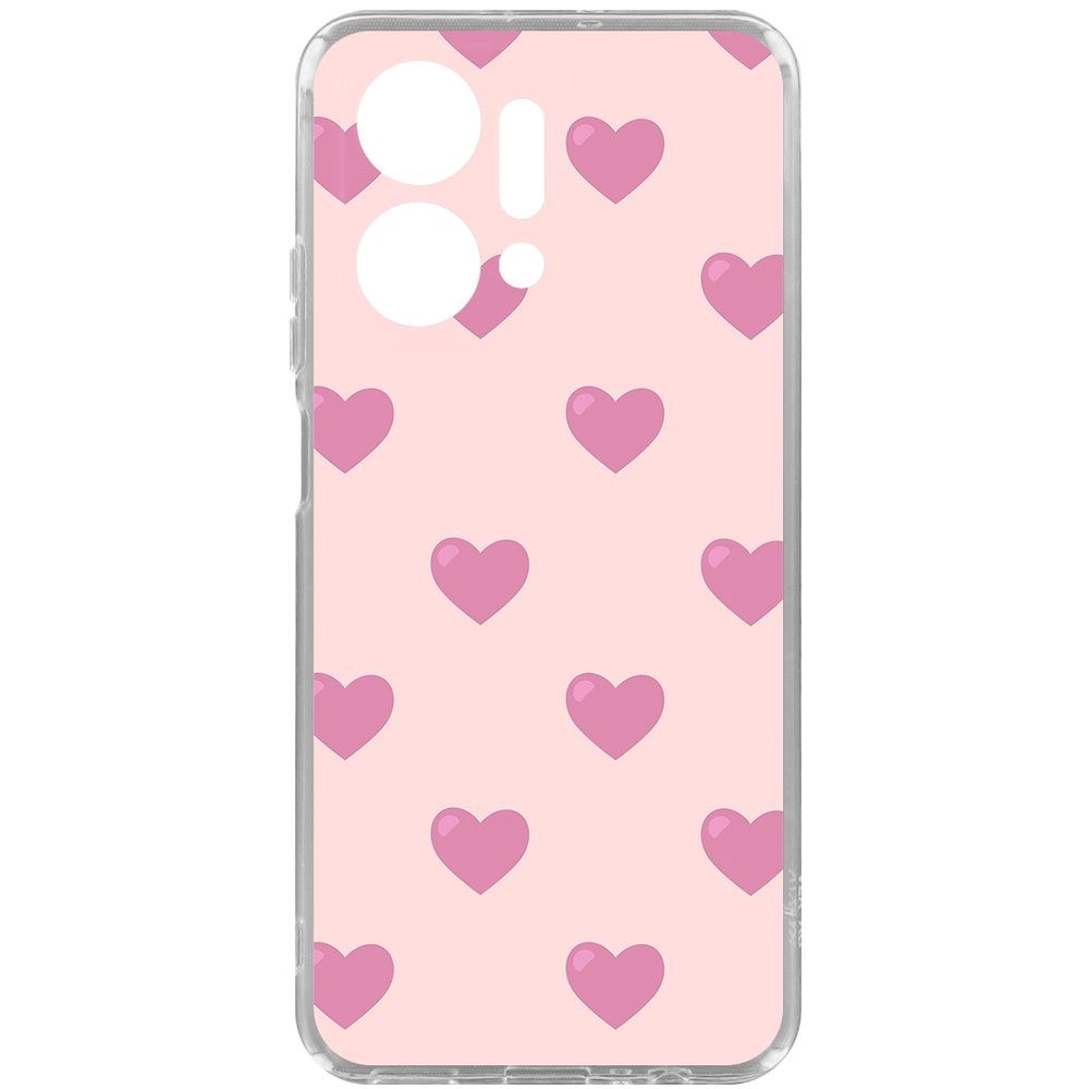 

Чехол-накладка Krutoff Clear Case Пурпурные сердца для Honor X7a Plus, Прозрачный