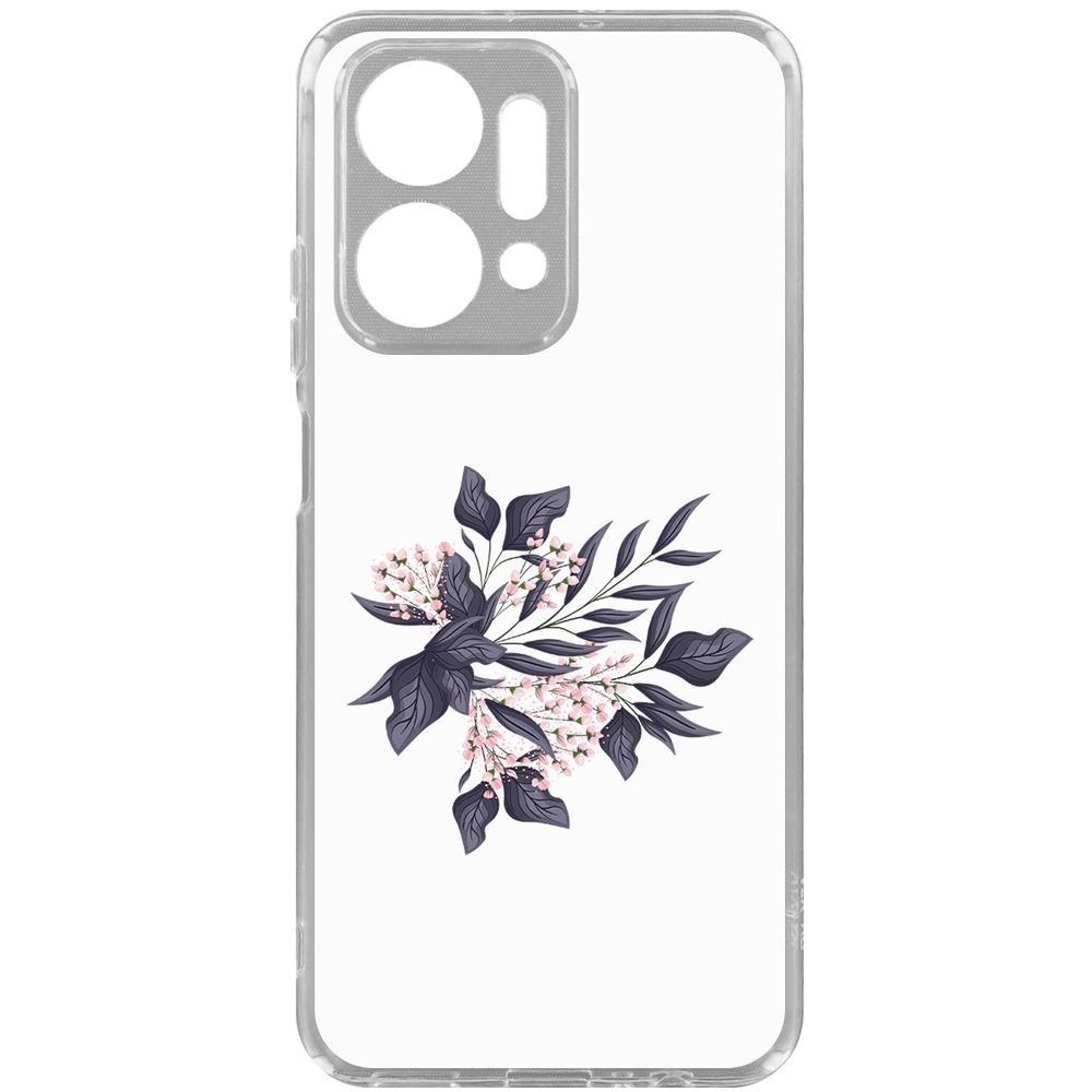 

Чехол-накладка Krutoff Clear Case Розовые бутоны для Honor X7a Plus, Прозрачный