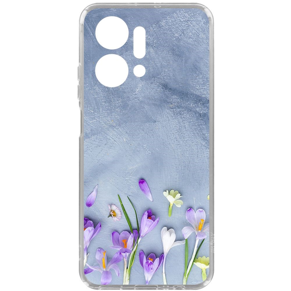 

Чехол-накладка Krutoff Clear Case Цветочное настроение для Honor X7a Plus, Прозрачный