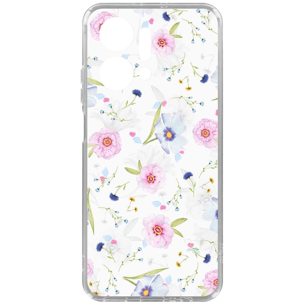 

Чехол-накладка Krutoff Clear Case Цветочный паттерн 3 для Honor X7a Plus