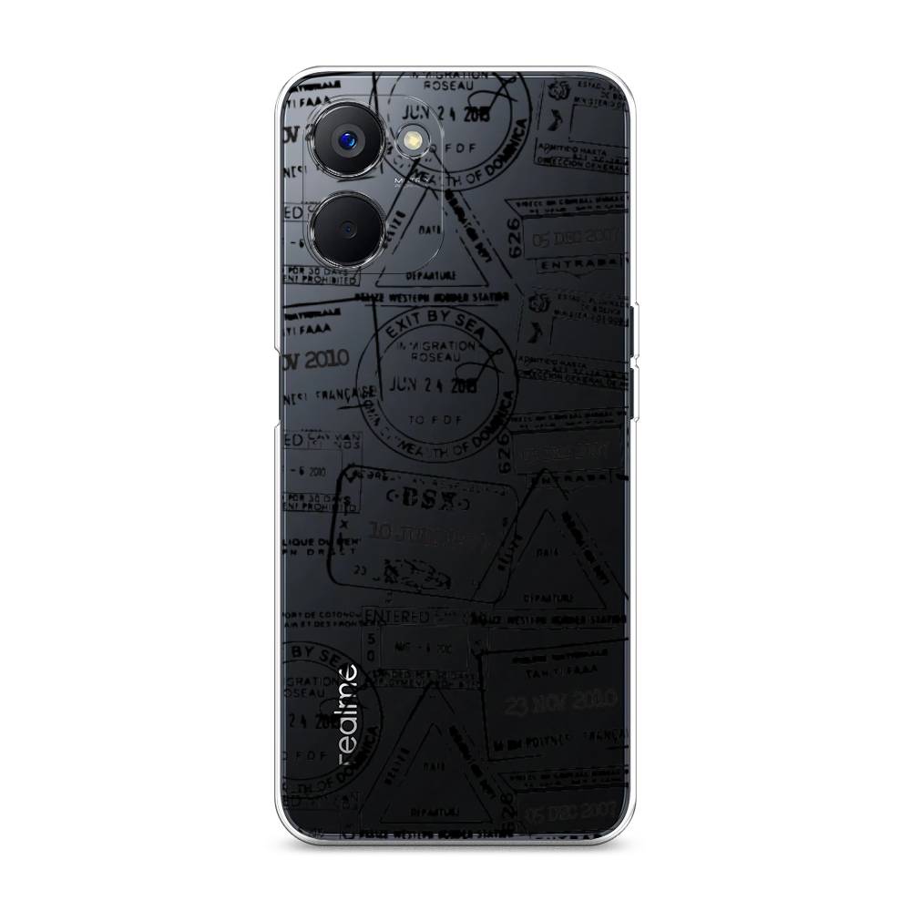 

Чехол на Realme V20 "Visa stamps 2", Белый;черный;серый, 2512950-2