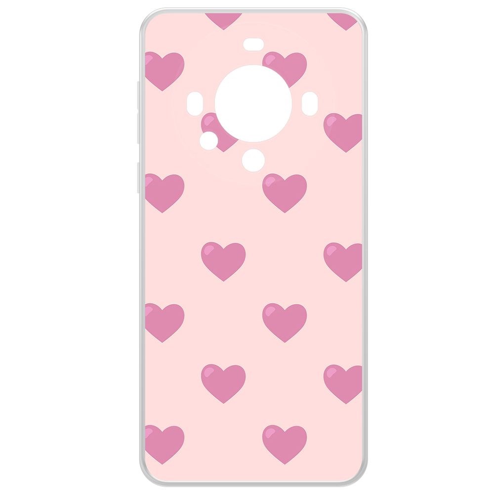 

Чехол-накладка Krutoff Clear Case Пурпурные сердца для Huawei Mate 60, Прозрачный