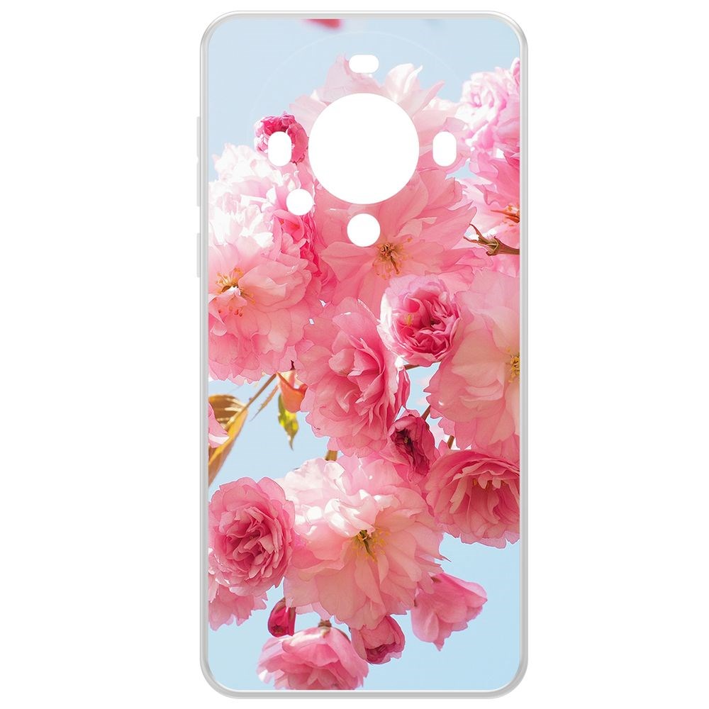 

Чехол-накладка Krutoff Clear Case Сакура для Huawei Mate 60, Прозрачный