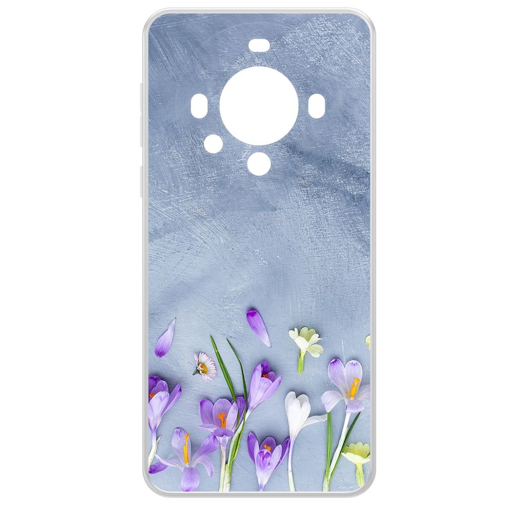 

Чехол-накладка Krutoff Clear Case Цветочное настроение для Huawei Mate 60, Прозрачный