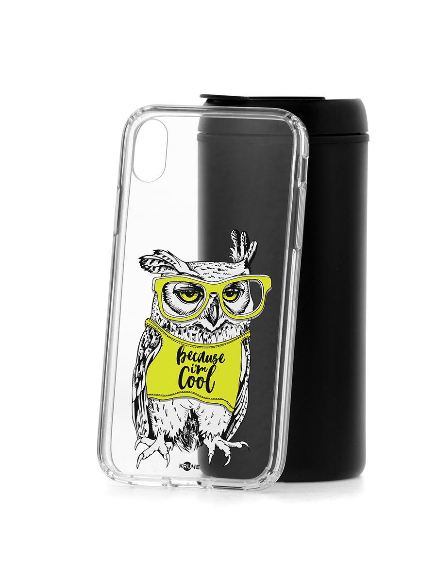 Чехол на Apple iPhone XR Kruche Print Сова в очках