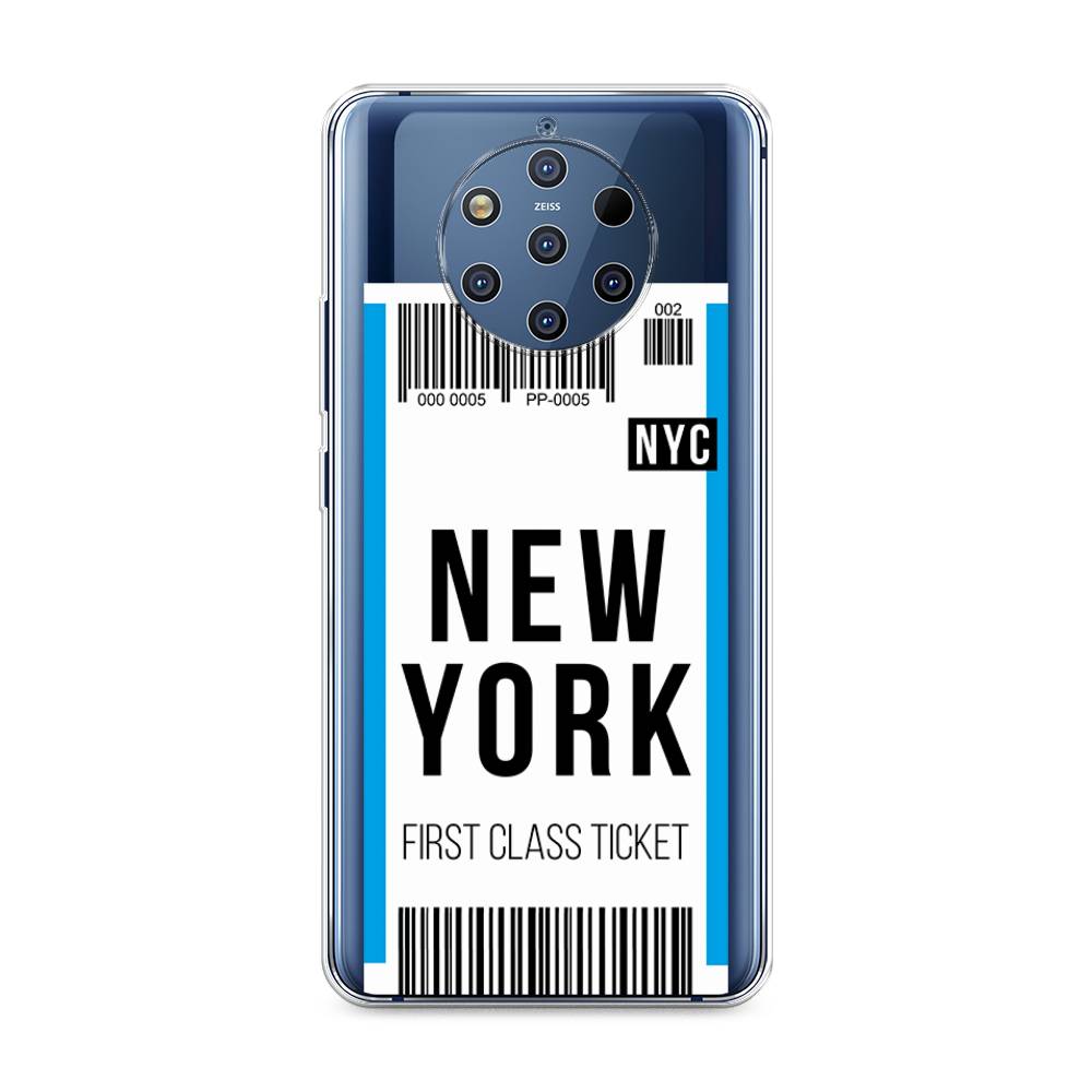 

Чехол на Nokia 9 Pure View "Билет в Нью-Йорк", Белый;голубой, 122350-6