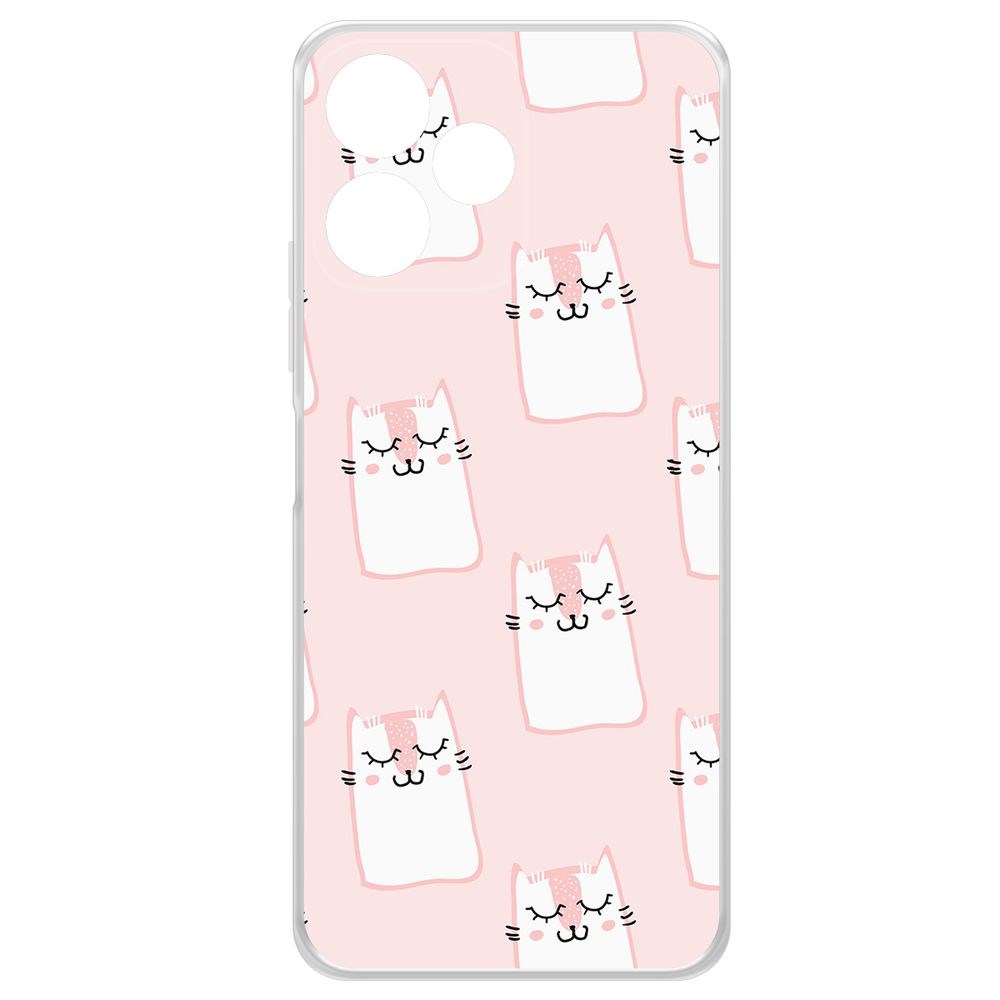 

Чехол-накладка Krutoff Clear Case Котики паттерн для Xiaomi Poco M6 Pro 5G, Прозрачный