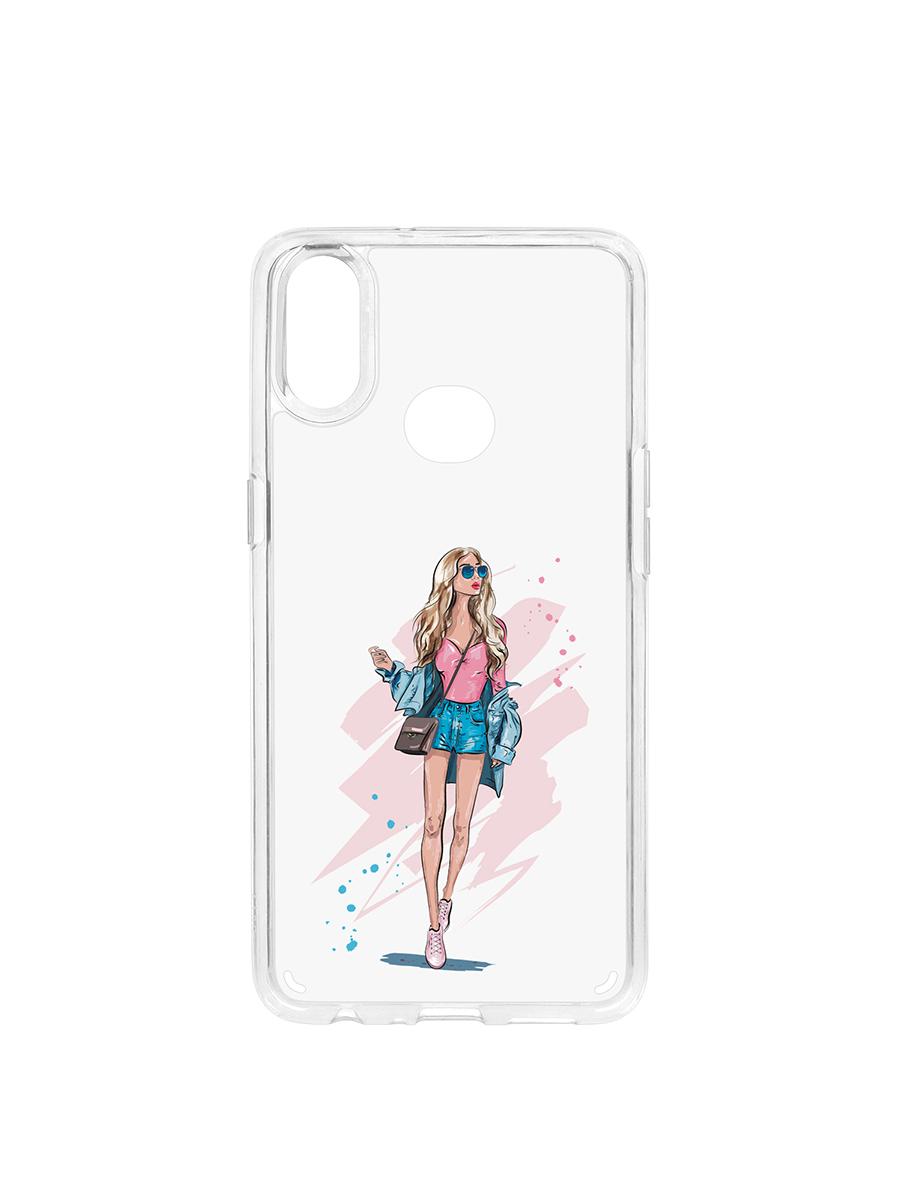 

Чехол на Samsung Galaxy A10S Kruche Print Fashion Girl, Разноцветный;прозрачный